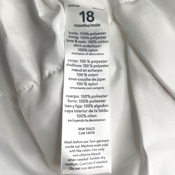 Carter’s - Woven Striped Dress with Bow - Navy/White - Size 18 months - Picture 6 of 6